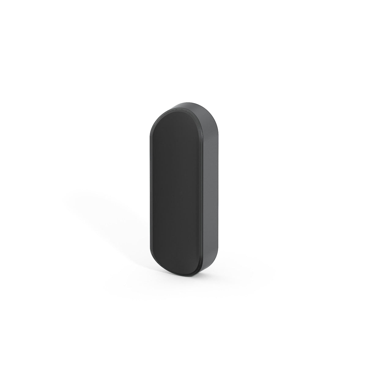 Black rectangular object on a white background