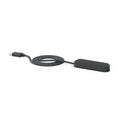 Black USB cable with a rectangular connector on a white background